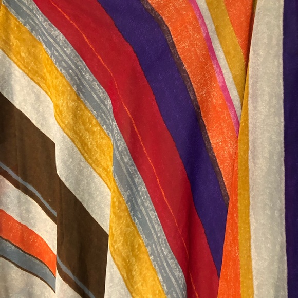 Lauren Ralph Lauren Multicolor Diagonal Stripes High Waist A-line MIDI Skirt - Picture 6 of 11